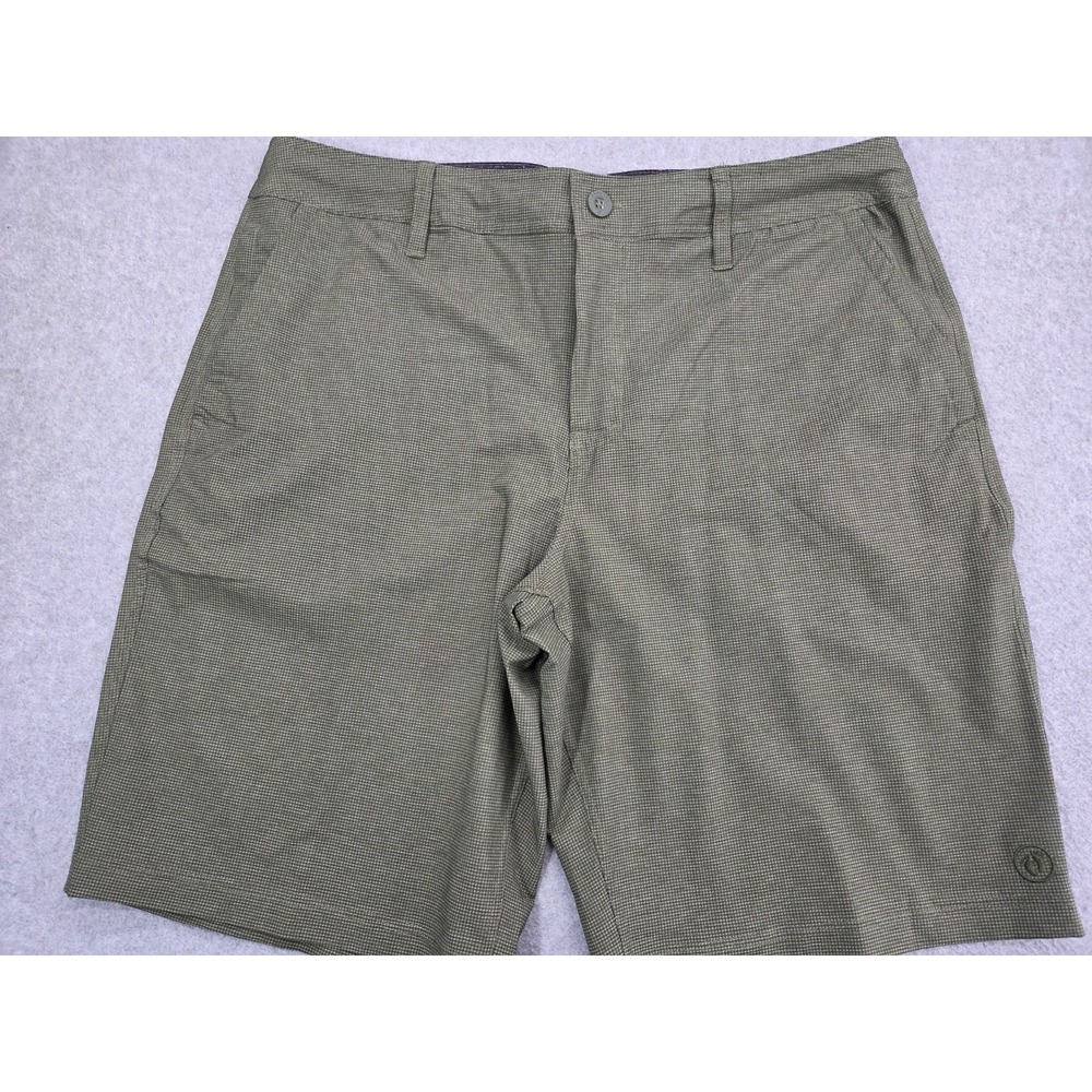 Hang Ten Shorts Men's 38  Green Flat Front Golf Travel Zipper Pocket